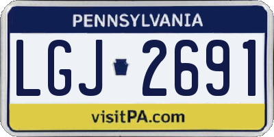 PA license plate LGJ2691