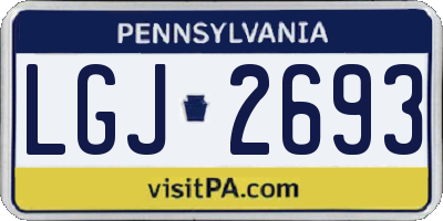 PA license plate LGJ2693