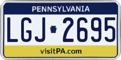 PA license plate LGJ2695