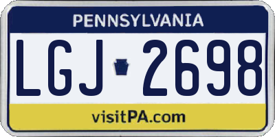PA license plate LGJ2698