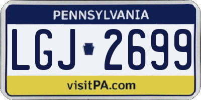 PA license plate LGJ2699