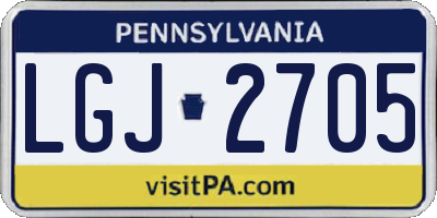 PA license plate LGJ2705