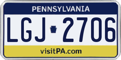 PA license plate LGJ2706