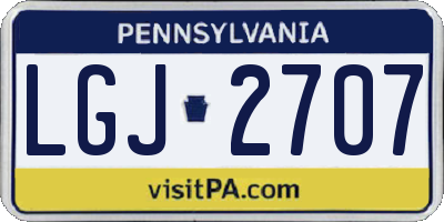 PA license plate LGJ2707