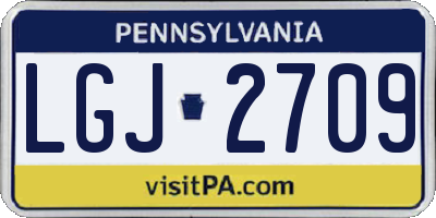 PA license plate LGJ2709