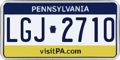 PA license plate LGJ2710