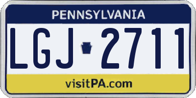 PA license plate LGJ2711