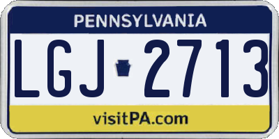 PA license plate LGJ2713