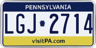 PA license plate LGJ2714