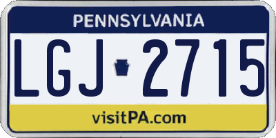 PA license plate LGJ2715