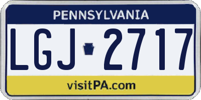 PA license plate LGJ2717