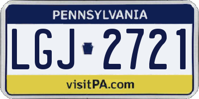PA license plate LGJ2721