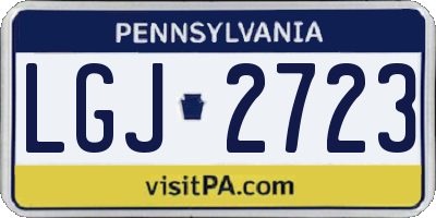 PA license plate LGJ2723