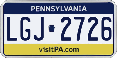 PA license plate LGJ2726