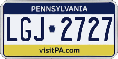 PA license plate LGJ2727