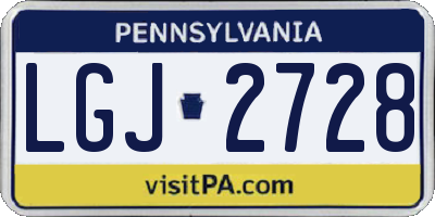 PA license plate LGJ2728