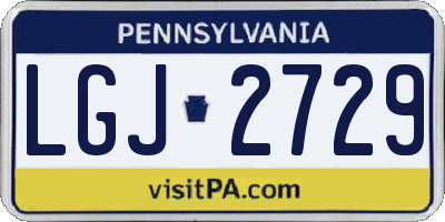 PA license plate LGJ2729