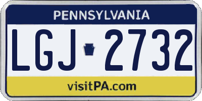 PA license plate LGJ2732