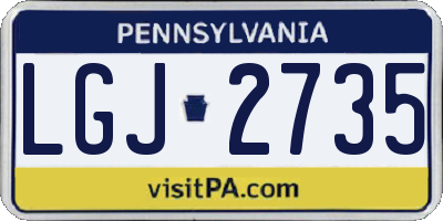 PA license plate LGJ2735
