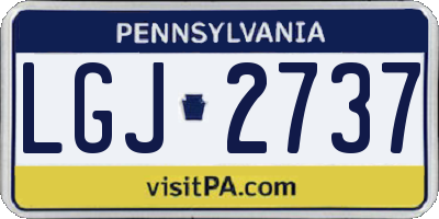 PA license plate LGJ2737