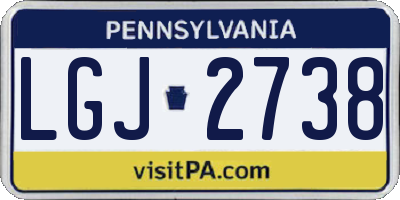PA license plate LGJ2738