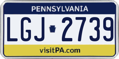 PA license plate LGJ2739