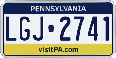 PA license plate LGJ2741