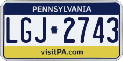 PA license plate LGJ2743