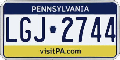 PA license plate LGJ2744