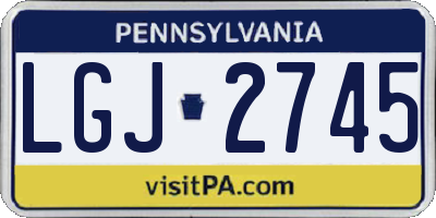 PA license plate LGJ2745