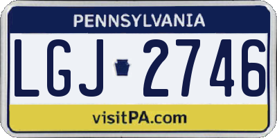 PA license plate LGJ2746