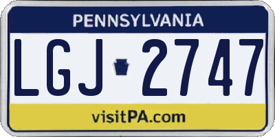 PA license plate LGJ2747