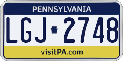 PA license plate LGJ2748