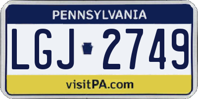PA license plate LGJ2749