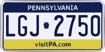 PA license plate LGJ2750