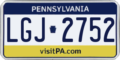 PA license plate LGJ2752