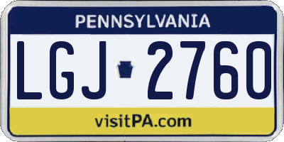 PA license plate LGJ2760