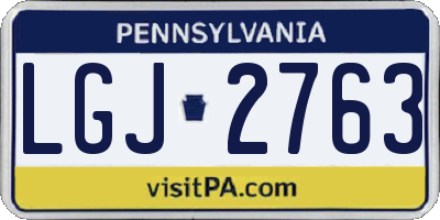 PA license plate LGJ2763