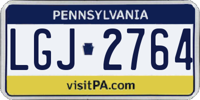 PA license plate LGJ2764