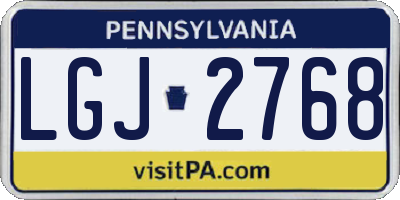 PA license plate LGJ2768