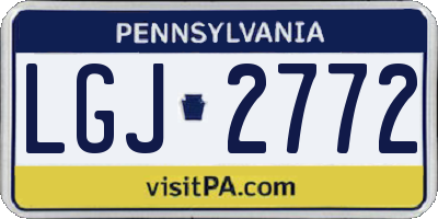 PA license plate LGJ2772