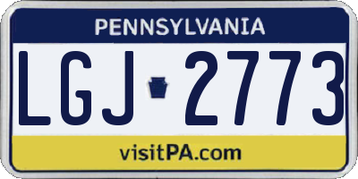 PA license plate LGJ2773