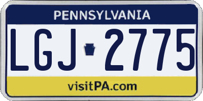 PA license plate LGJ2775