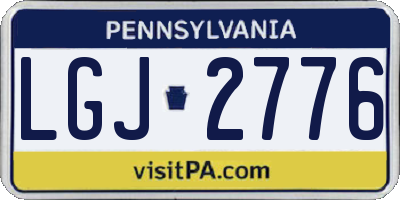PA license plate LGJ2776