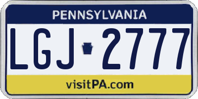 PA license plate LGJ2777