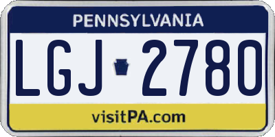 PA license plate LGJ2780
