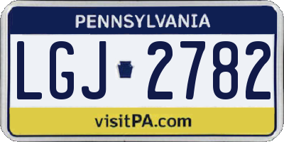 PA license plate LGJ2782