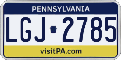 PA license plate LGJ2785