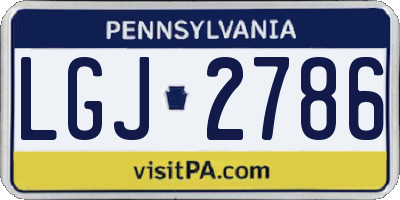 PA license plate LGJ2786