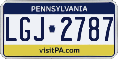 PA license plate LGJ2787